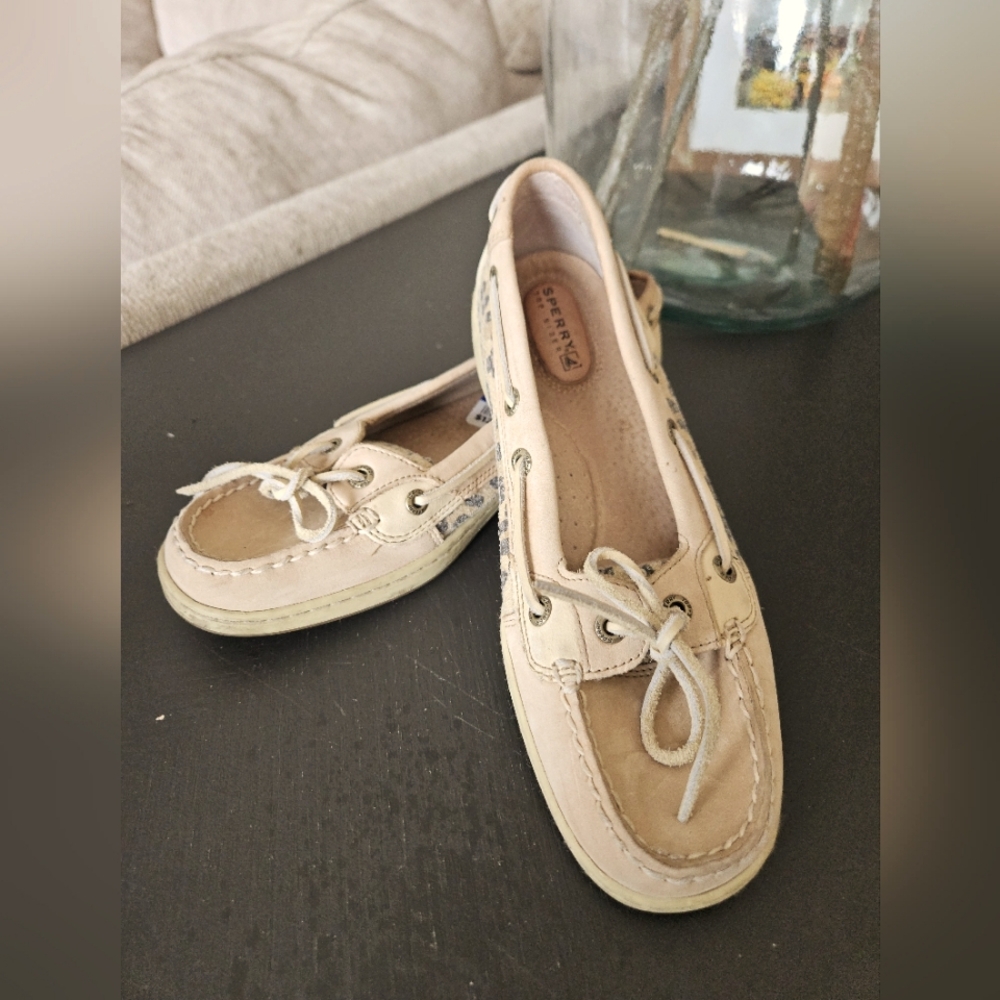 Sperry shoes animal print women's size 7.5 sequined